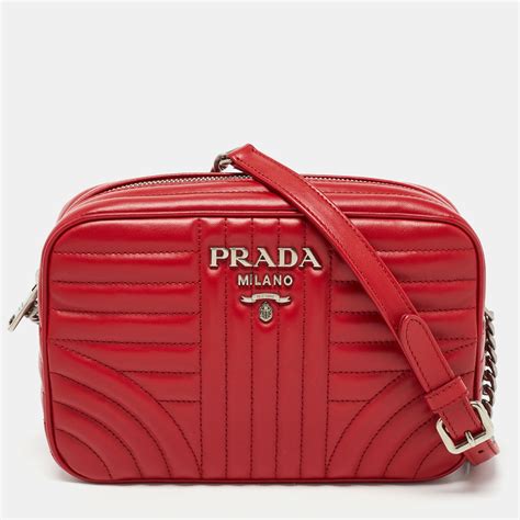 prada diagramme bag red|Prada camera bag red.